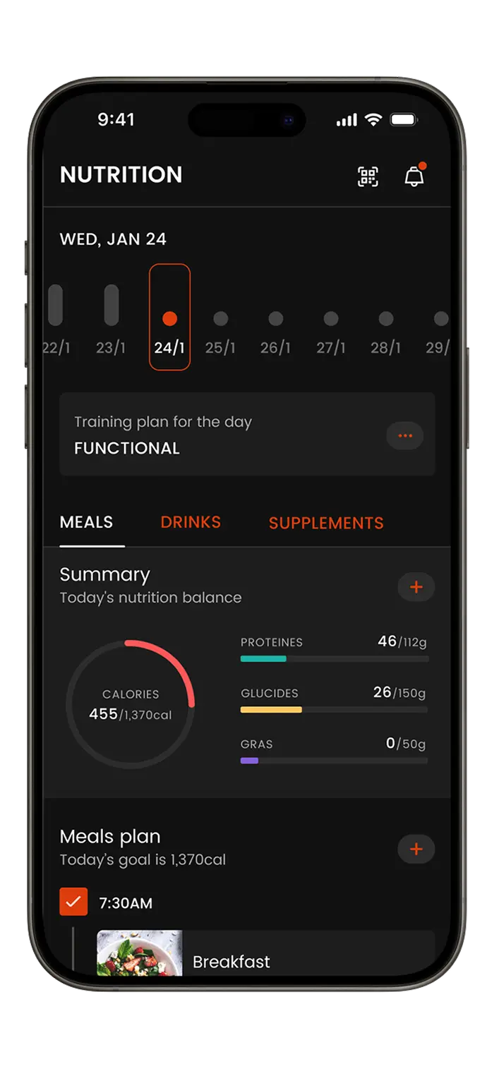 Capture d'écran de l'application mobile Apte Fitness