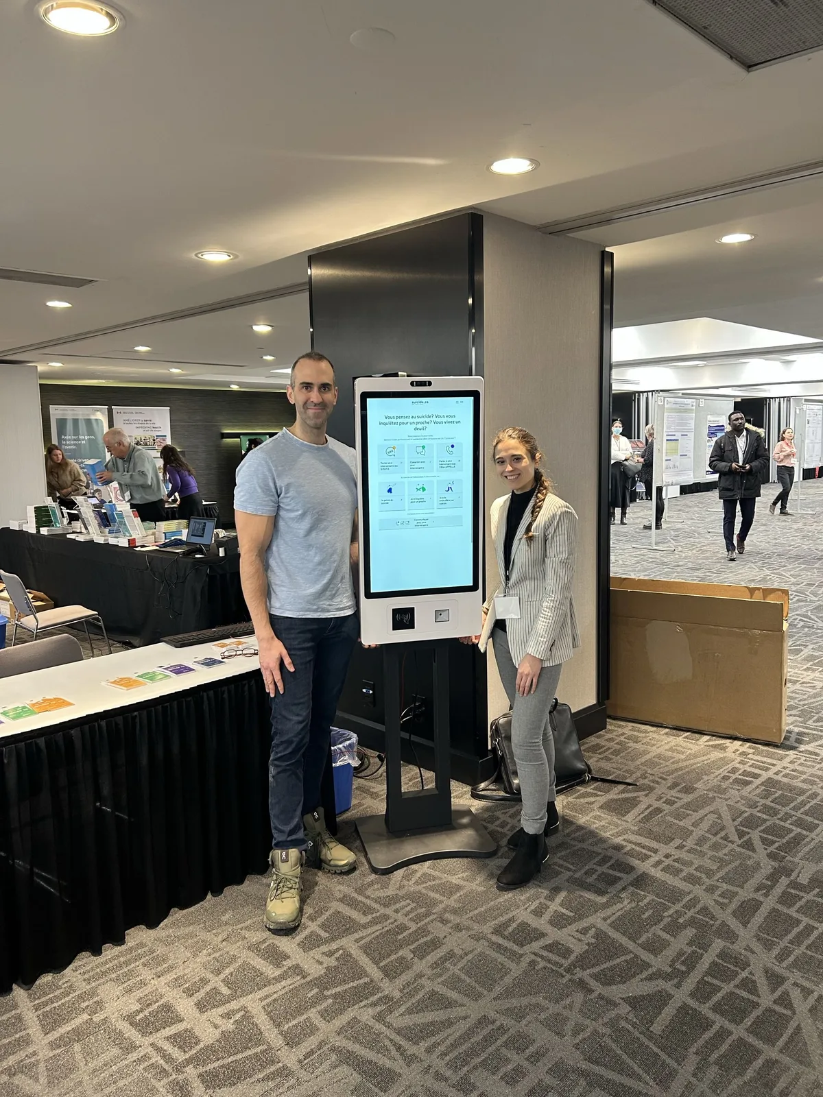 Interactive kiosk at an event