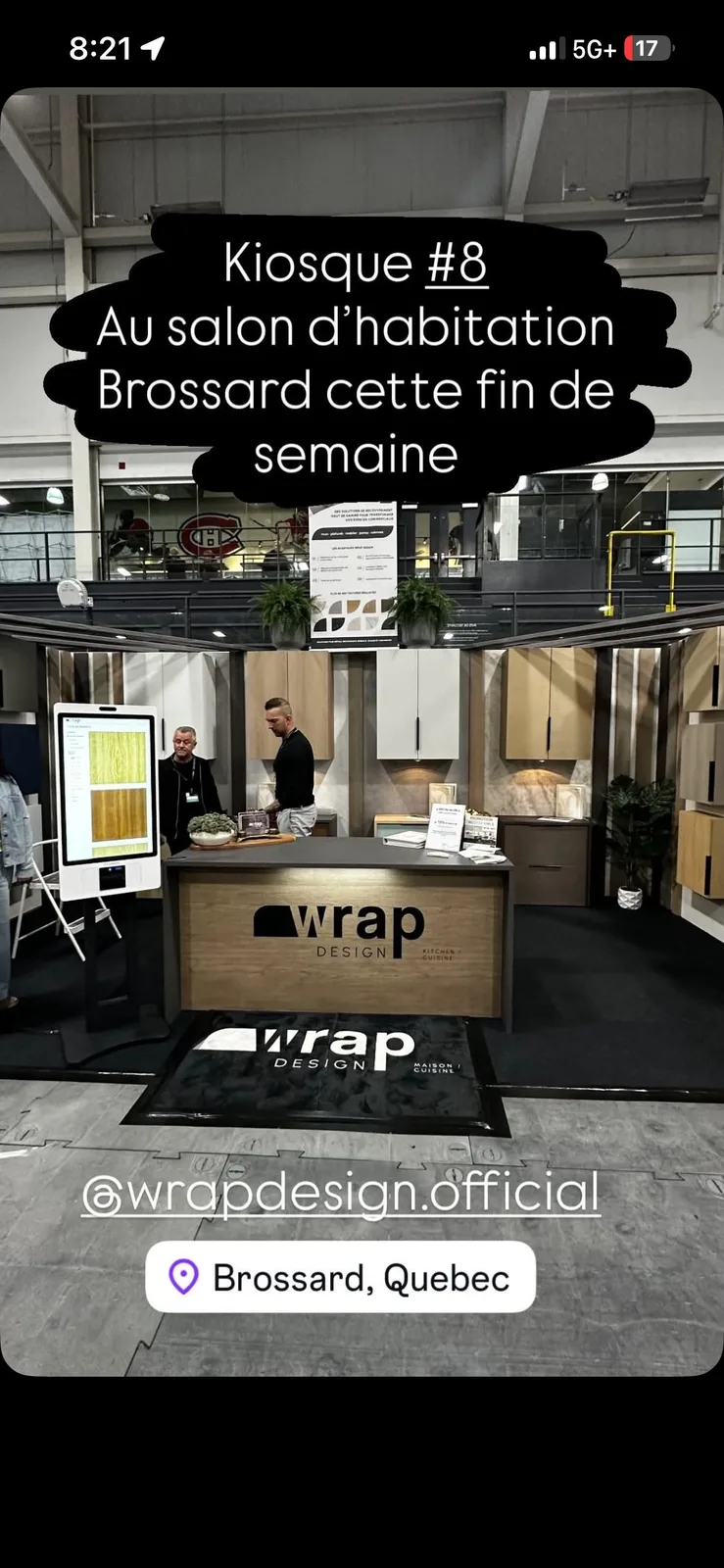 Interactive kiosk at a trade-show booth
